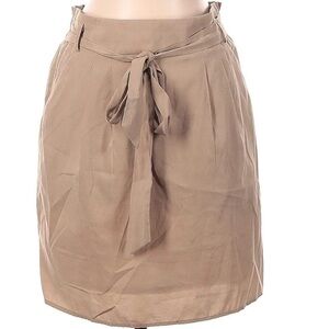 Annabella Tan khaki Skirt With Tie bow elastic waist size small